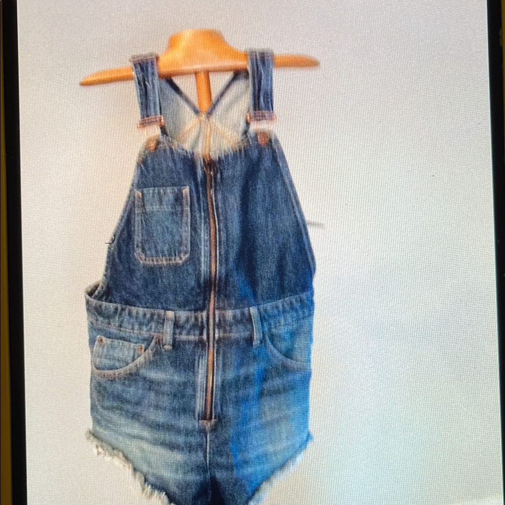We The Free Blue Denim Romper